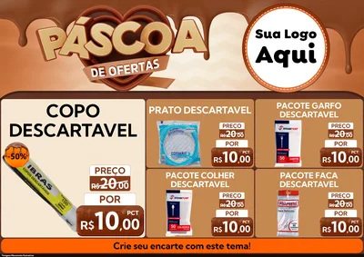 Modelo de Encarte para Encarte A4 Horizontal com o tema Páscoa de Ofertas para Embalagens