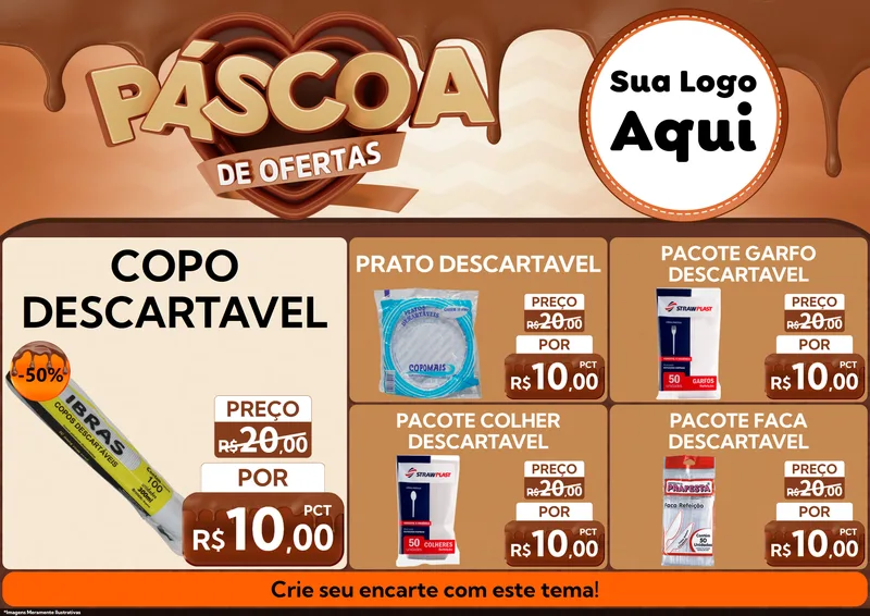 Modelo de Encarte para Encarte A4 Horizontal com o tema Páscoa de Ofertas para Embalagens