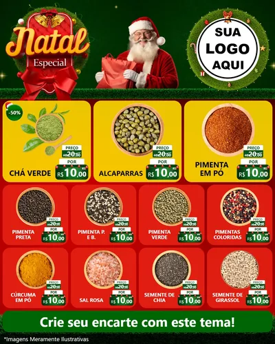 Modelo de Rede Social para Feed Instagram com o tema Natal Especial para Produtos Naturais