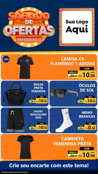 Modelo de TV para TV Vertical com o tema Sábado de Ofertas Imperdíveis para Roupas e acessórios