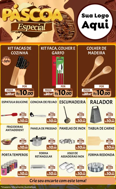 Modelo de Encarte para Encarte Grande com o tema Páscoa Especial para Utilidades Domésticas
