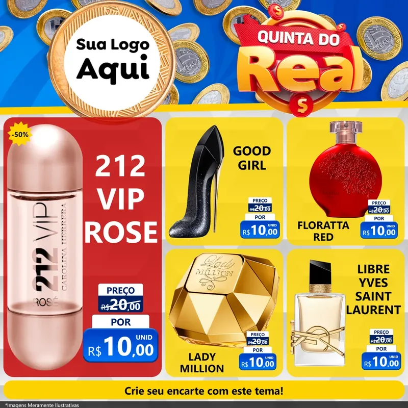 Modelo de Rede Social para Feed Facebook com o tema Quinta do Real para Perfumes