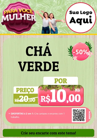 Modelo de Cartaz para Cartaz A4 Vertical com o tema Para Você Mulher para Produtos Naturais