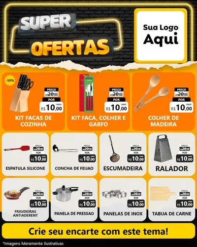 Modelo de Rede Social para Feed Instagram com o tema Super Ofertas para Utilidades Domésticas