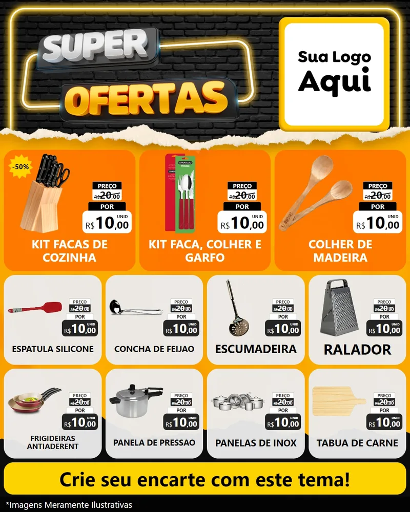 Modelo de Rede Social para Feed Instagram com o tema Super Ofertas para Utilidades Domésticas