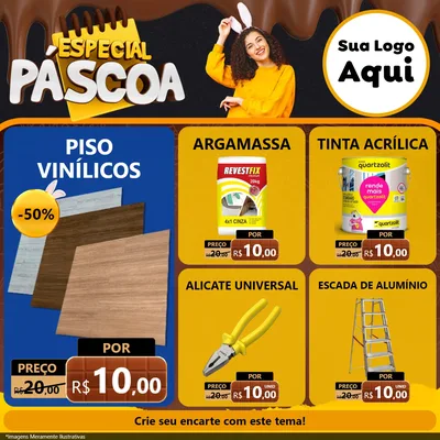 Modelo de Rede Social para Feed Facebook com o tema Especial Páscoa para Material para Construção