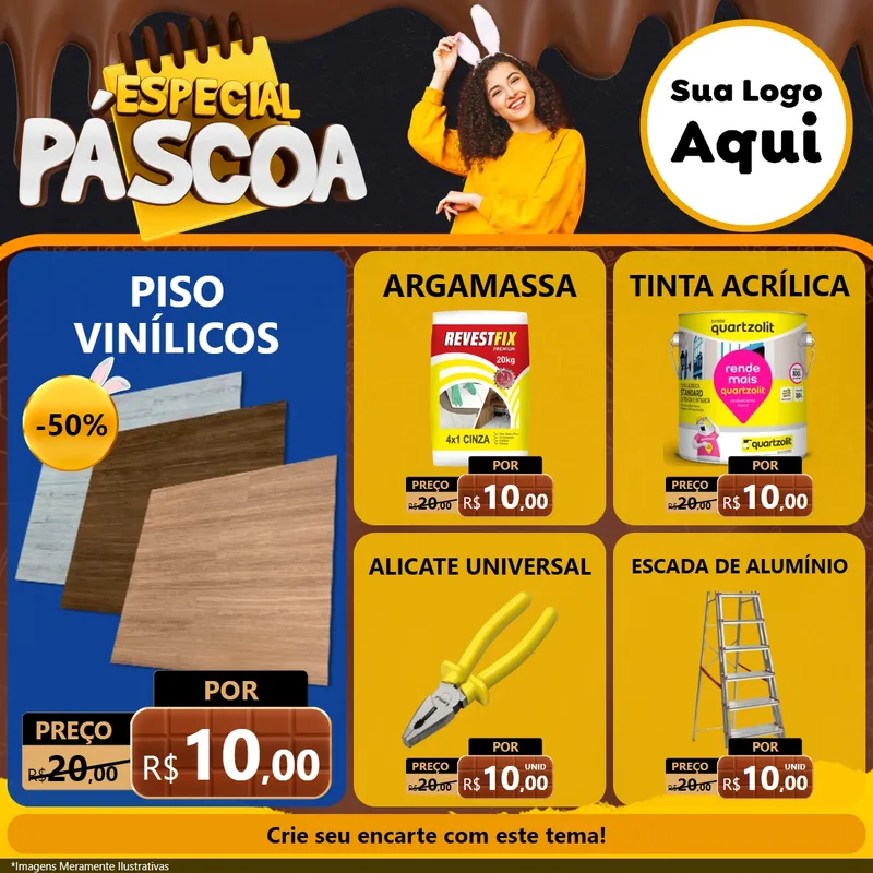 Modelo de Rede Social para Feed Facebook com o tema Especial Páscoa para Material para Construção