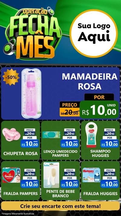 Modelo de Rede Social para Stories com o tema Operação Fecha Mês para Bebês