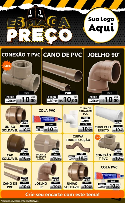 Modelo de Encarte para Encarte Grande com o tema Esmaga Preço para Tubos e conexões