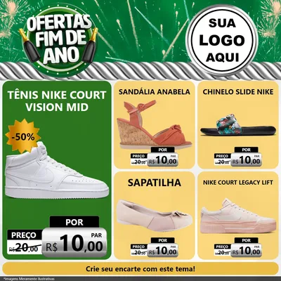 Modelo de Rede Social para Feed Facebook com o tema Ofertas Fim de Ano para Calçados