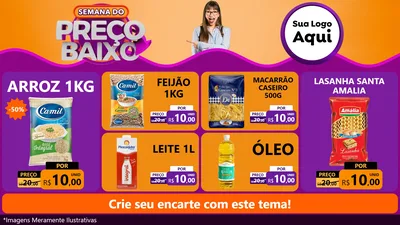 Modelo de TV para TV Horizontal com o tema Semana do Preço Baixo para Supermercado