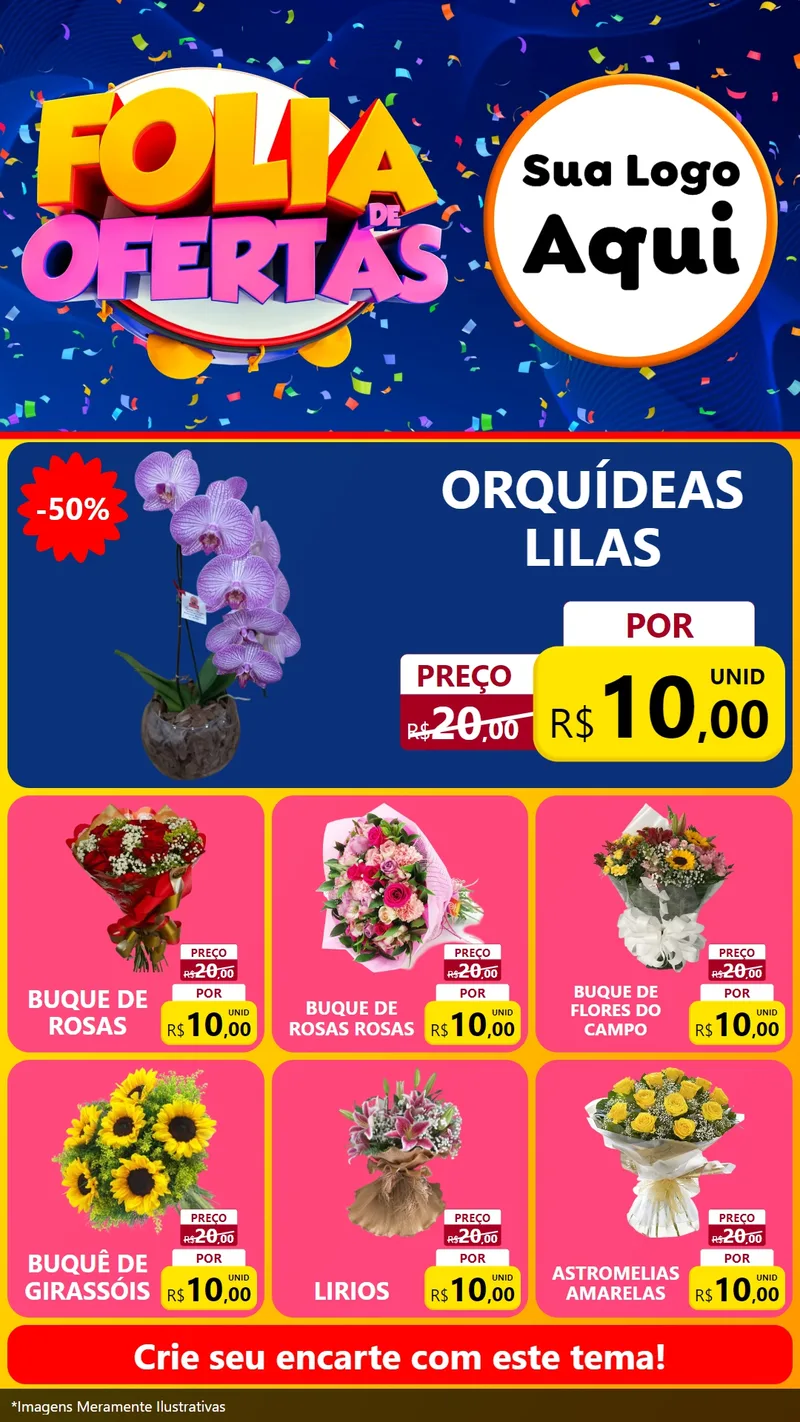 Modelo de Rede Social para Stories com o tema Folia de Ofertas para Floricultura e jardim