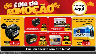Modelo de TV para TV Horizontal com o tema É Dia De Promoção para Baterias Elétricas