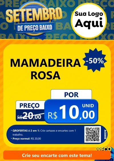 Modelo de Cartaz para Cartaz A4 Vertical com o tema Setembro De Preço Baixo para Bebês