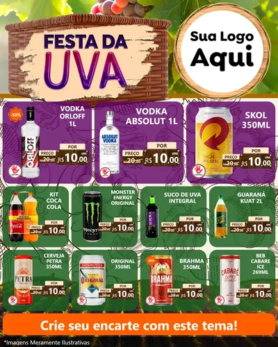 Modelo de Rede Social para Feed Instagram com o tema Festa da Uva para Distribuidora de bebidas