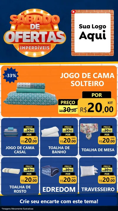 Modelo de Rede Social para Stories com o tema Sábado de Ofertas Imperdíveis para Cama, Mesa e Banho