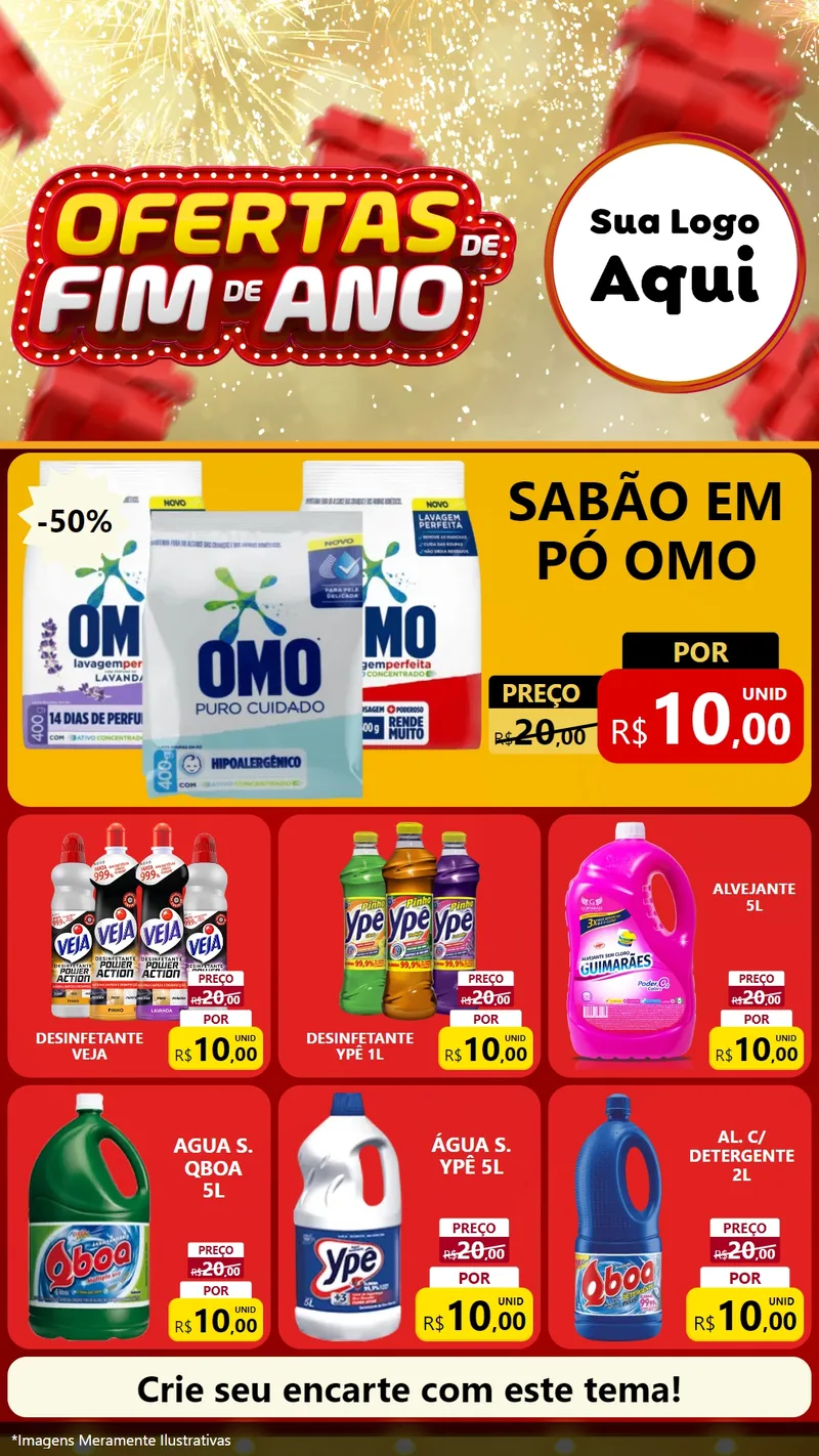 Modelo de Rede Social para Stories com o tema Ofertas de Fim de Ano para Produtos de Limpeza
