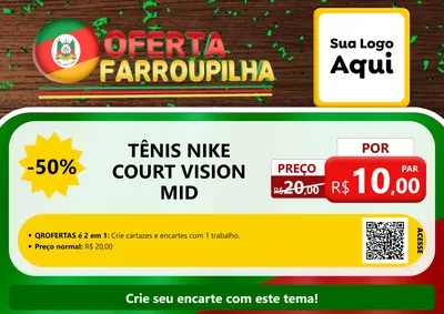 Modelo de Cartaz para Cartaz A4 Horizontal com o tema Oferta Farroupilha para Calçados