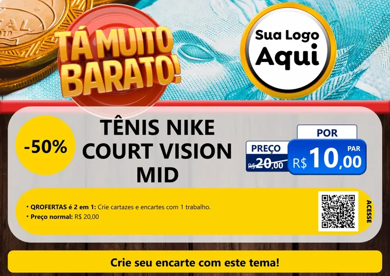 Modelo de Cartaz para Cartaz A4 Horizontal com o tema Está Muito Barato para Calçados