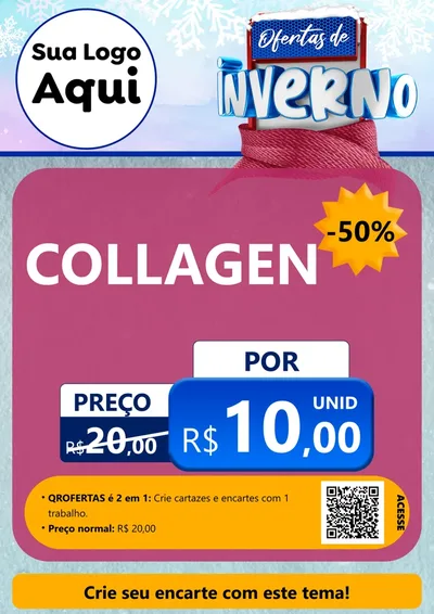 Modelo de Cartaz para Cartaz A4 Vertical com o tema Ofertas de Inverno para Suplementos alimentares