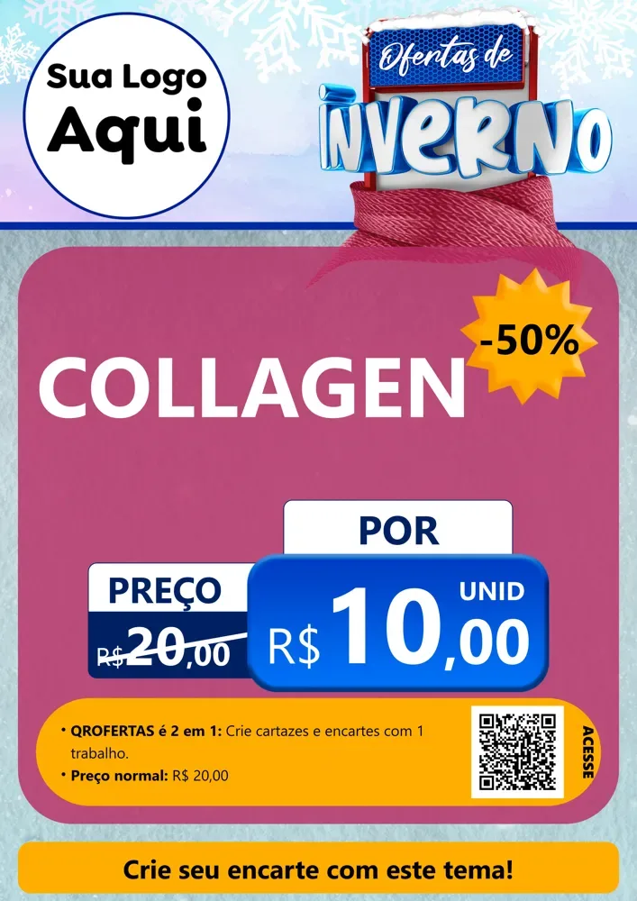Modelo de Cartaz para Cartaz A4 Vertical com o tema Ofertas de Inverno para Suplementos alimentares