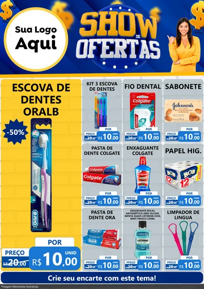 Modelo de Encarte para Encarte A4 Vertical com o tema Show de Ofertas para Higiene Pessoal