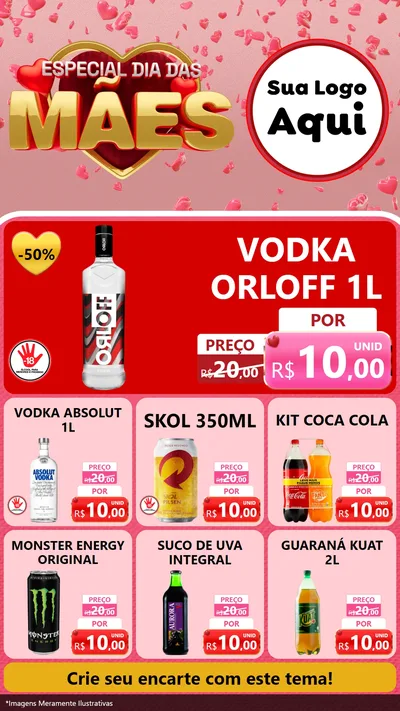 Modelo de Rede Social para Stories com o tema Especial Dia Das Mães para Distribuidora de bebidas