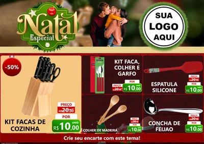 Modelo de Encarte para Encarte A4 Horizontal com o tema Natal Especial para Utilidades Domésticas