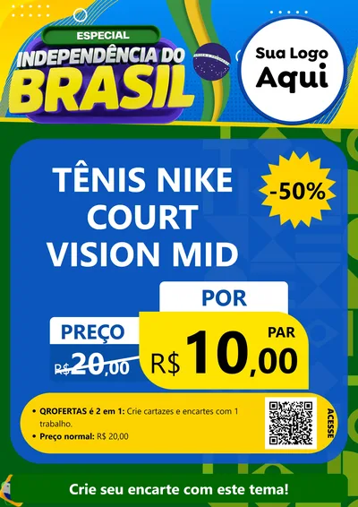 Modelo de Cartaz para Cartaz A4 Vertical com o tema Especial Independência do Brasil para Calçados