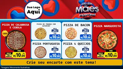 Modelo de TV para TV Horizontal com o tema Dia Das Mães Imperdível para Pizzaria