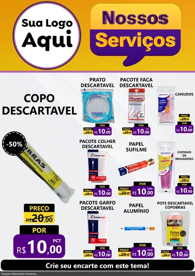 Modelo de Encarte para Encarte A4 Vertical com o tema Nossos Serviços para Embalagens