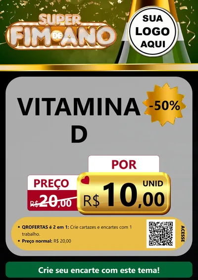 Modelo de Cartaz para Cartaz A4 Vertical com o tema Super Fim de Ano para Farmácia