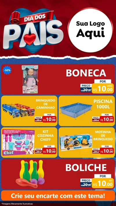 Modelo de TV para TV Vertical com o tema Dia dos Pais para Brinquedos