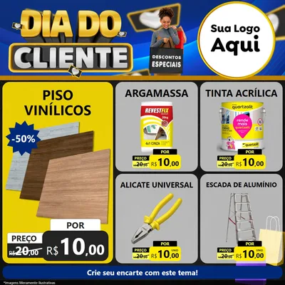 Modelo de Rede Social para Feed Facebook com o tema Dia Do Cliente para Material para Construção