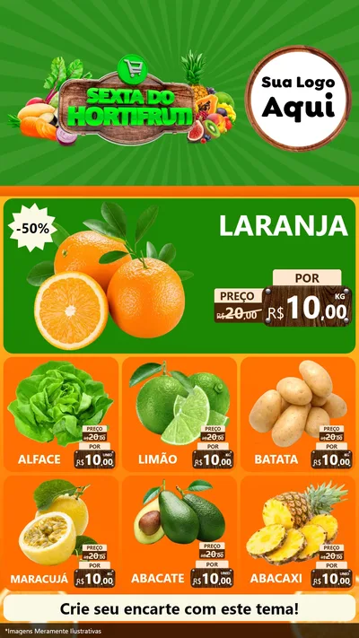Modelo de Rede Social para Stories com o tema Sexta do Hortifrúti para Hortifrúti
