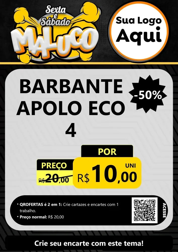 Modelo de Cartaz para Cartaz A4 Vertical com o tema Sexta e Sábado Maluco para Armarinho e Aviamentos