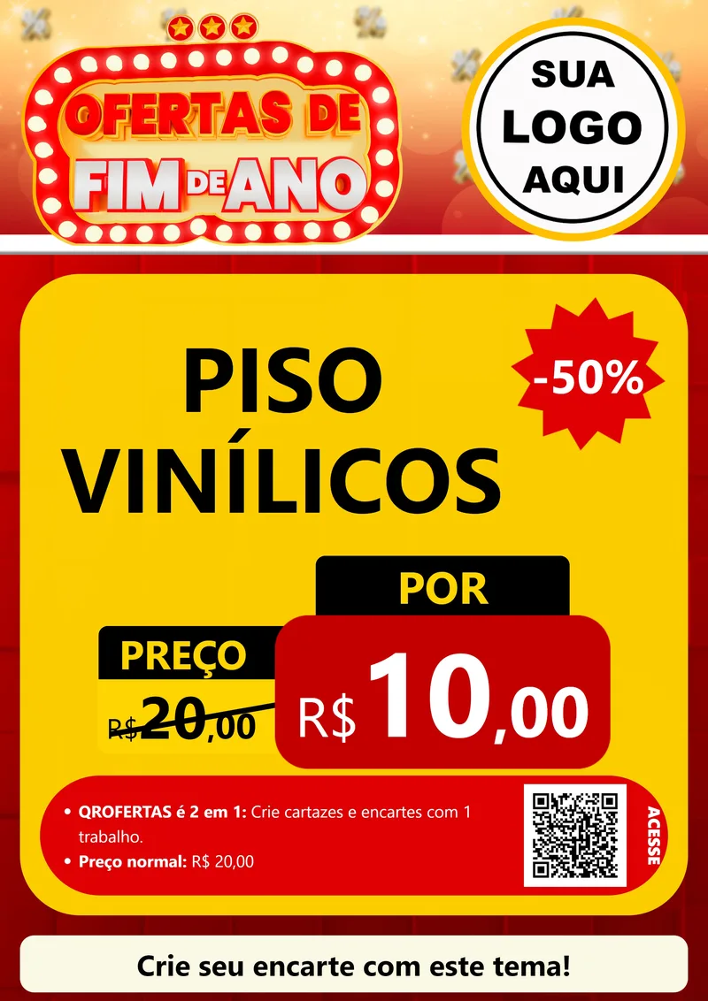 Modelo de Cartaz para Cartaz A4 Vertical com o tema Ofertas de Fim de Ano para Material para Construção