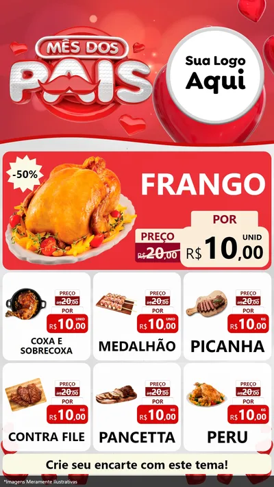 Modelo de Rede Social para Stories com o tema Mês dos Pais para Assados