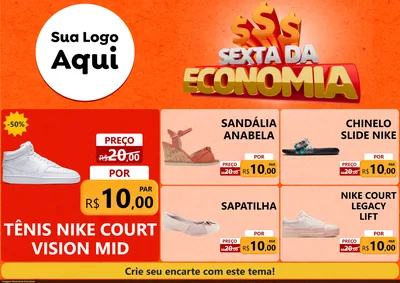Modelo de Encarte para Encarte A4 Horizontal com o tema Sexta da Economia para Calçados