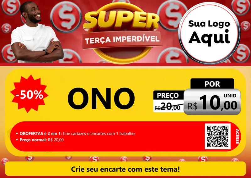 Modelo de Cartaz para Cartaz A4 Horizontal com o tema Super Terça Imperdível para Óticas