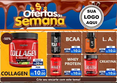 Modelo de Encarte para Encarte A4 Horizontal com o tema Ofertas da Semana - Páscoa para Suplementos alimentares