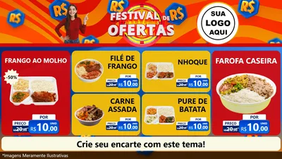 Modelo de TV para TV Horizontal com o tema Festival de Ofertas para Restaurante