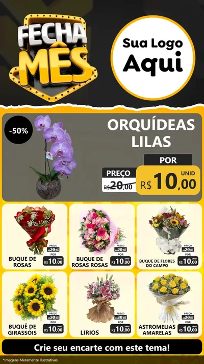 Modelo de Rede Social para Stories com o tema Fecha Mês para Floricultura e jardim