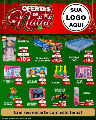 Modelo de Rede Social para Feed Instagram com o tema Ofertas de Natal para Brinquedos