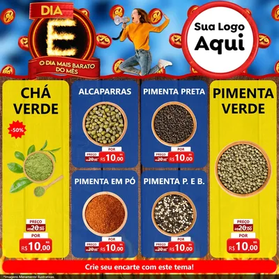 Modelo de Rede Social para Feed Facebook com o tema Dia E - O Dia Mais Barato Do Mês para Produtos Naturais