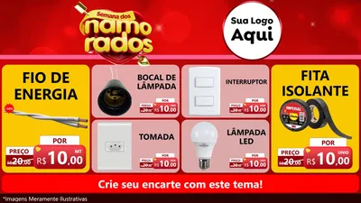 Modelo de TV para TV Horizontal com o tema Semana dos namorados para Materiais Elétricos