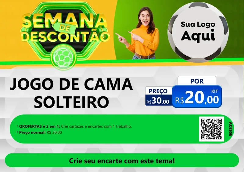 Modelo de Cartaz para Cartaz A4 Horizontal com o tema Semana de Descontão - Copa para Cama, Mesa e Banho