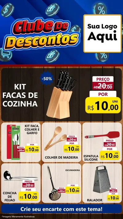 Modelo de Rede Social para Stories com o tema Clube de Descontos para Utilidades Domésticas