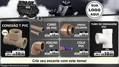 Modelo de TV para TV Horizontal com o tema Black dos Sonhos para Tubos e conexões