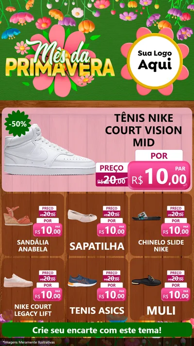 Modelo de Rede Social para Stories com o tema Mês da Primavera para Calçados